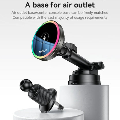 Kfz-Wireless-Ladegerät Yesido C315, 15W, 1.67A, Schwarz