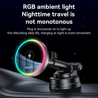 Kfz-Wireless-Ladegerät Yesido C315, 15W, 1.67A, Schwarz