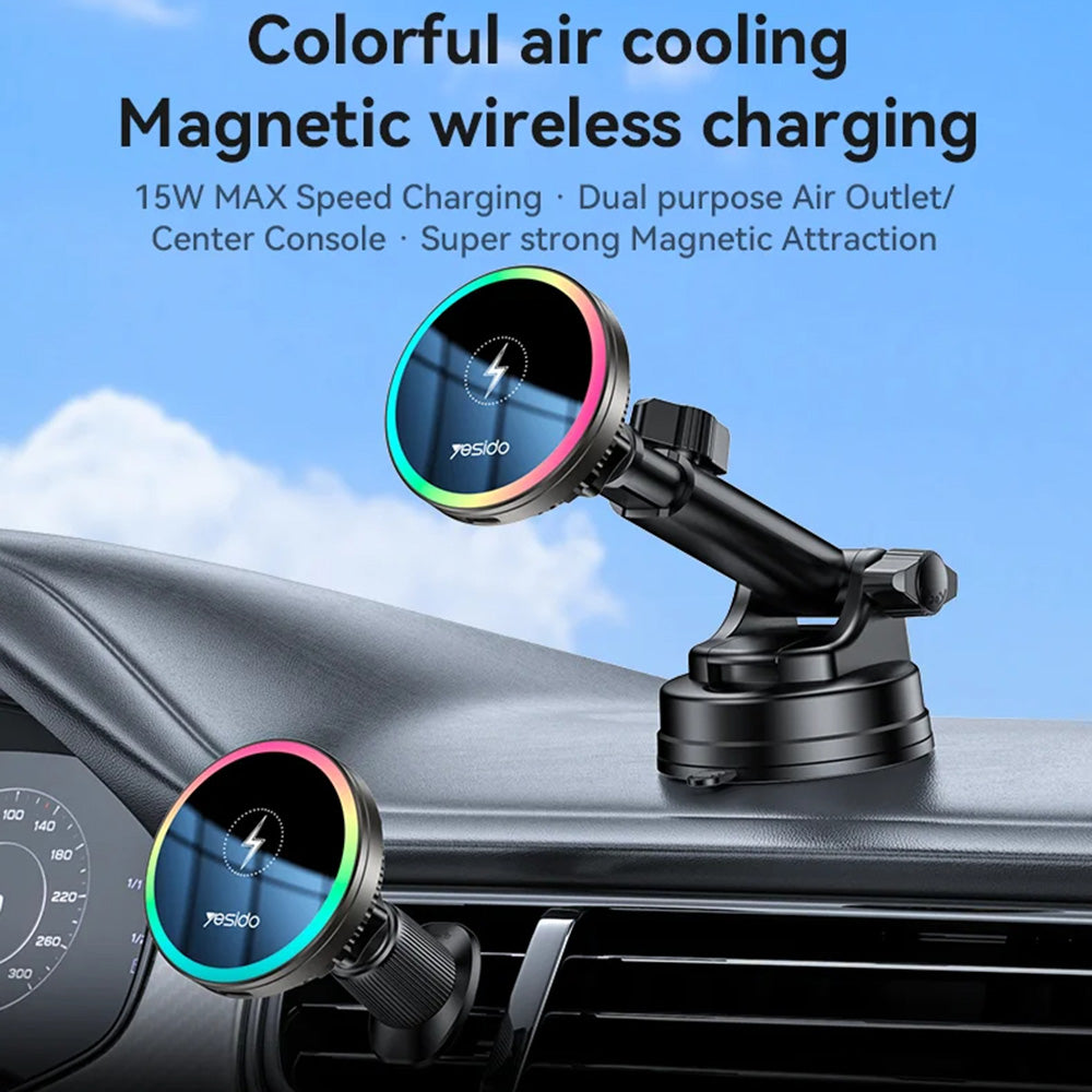 Kfz-Wireless-Ladegerät Yesido C315, 15W, 1.67A, Schwarz