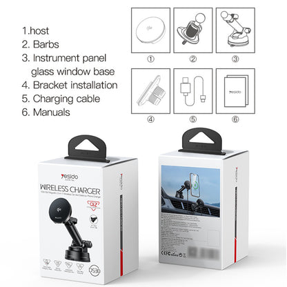 Kfz-Wireless-Ladegerät Yesido DS30, 15W, 1.67A, Schwarz