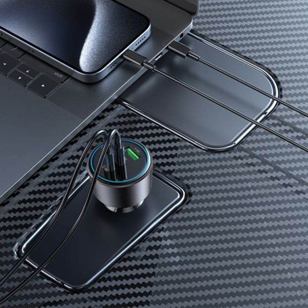 Auto-Ladegerät Yesido Y59, 200W, 5A, 1 x USB-A - 2 x USB-C, Schwarz