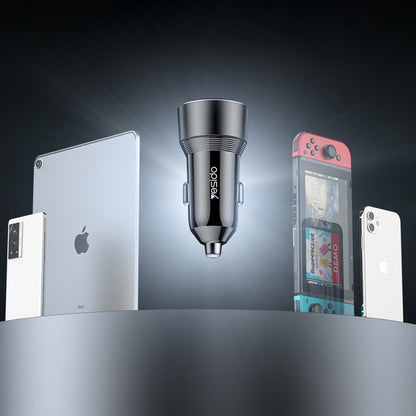 Auto-Ladegerät Yesido Y64, 50W, 3A, 1 x USB-A - 1 x USB-C, Schwarz