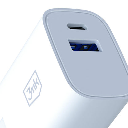 3MK FlowPower Network Charger, 30W, 1 x USB-A - 1 x USB-C, White