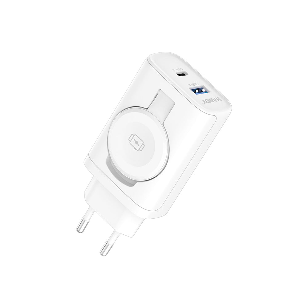 Netzladegerät 3MK Hardy 2in1, 33W, 3A, 1 x USB-A - 1 x USB-C, Weiß