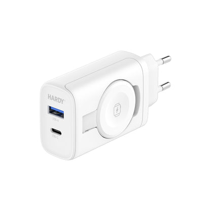 Netzladegerät 3MK Hardy 2in1, 33W, 3A, 1 x USB-A - 1 x USB-C, Weiß