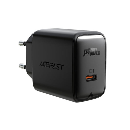 Chargeur réseau Acefast A1, 20W, 3A, 1 x USB-C, Noir