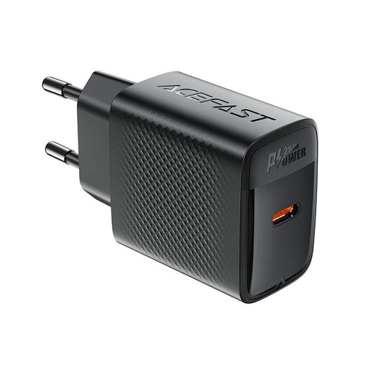 Chargeur Réseau Acefast A104, 25W, 3A, 1 x USB-C, Noir