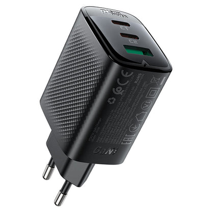 Chargeur Réseau Acefast A108, 67W, 3A, 1 x USB-A - 2 x USB-C, Noir