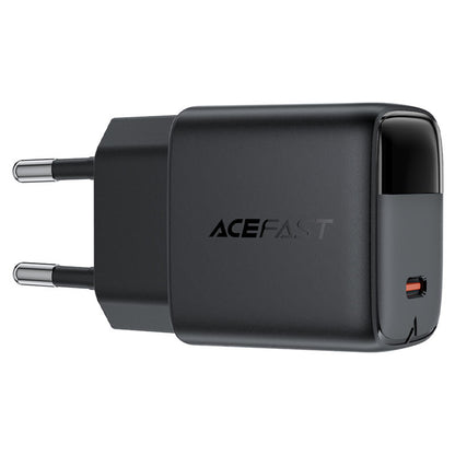 Acefast A113 Netzladegerät mit Display, 20W, 3A, 1 x USB-C, Schwarz