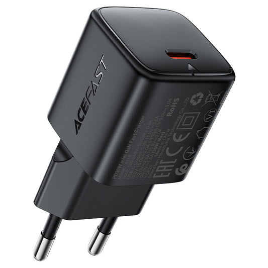 Chargeur Réseau Acefast A118, 30W, 3A, 1 x USB-C, Noir