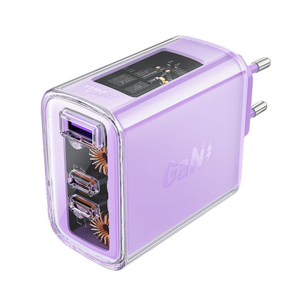 Chargeur Réseau Acefast A45 Exploration, 65W, 3.25A, 1 x USB-A - 2 x USB-C, Violet