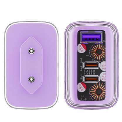 Chargeur Réseau Acefast A45 Exploration, 65W, 3.25A, 1 x USB-A - 2 x USB-C, Violet