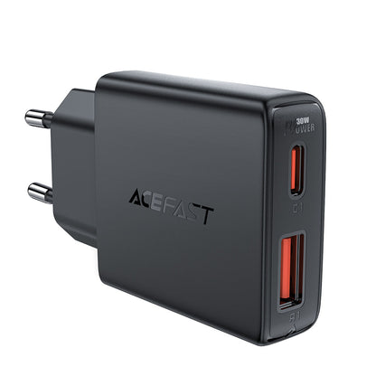 Netzladegerät Acefast A69, 30W, 3A, 1 x USB-A - 1 x USB-C, Schwarz