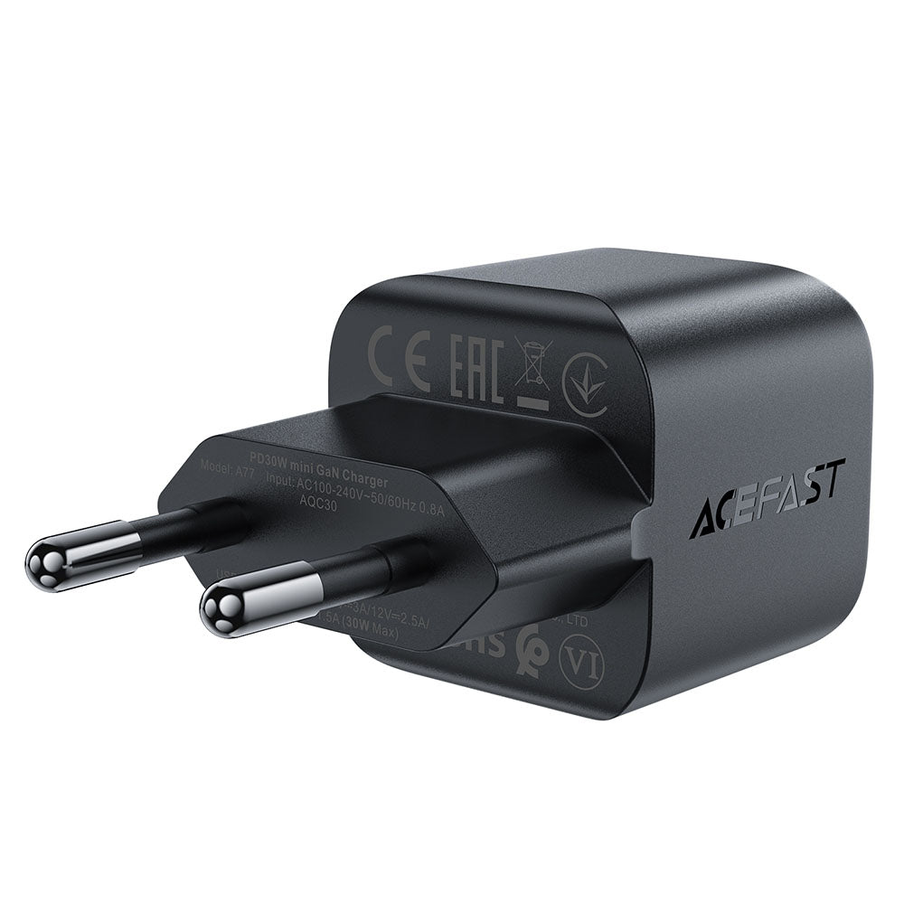 Chargeur Réseau Acefast A77, 30W, 3A, 1 x USB-C, Noir