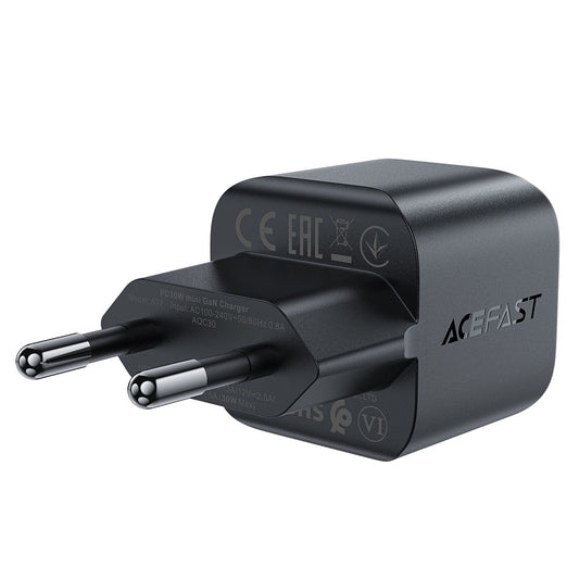 Netzladegerät Acefast A77, 30W, 3A, 1 x USB-C, Schwarz