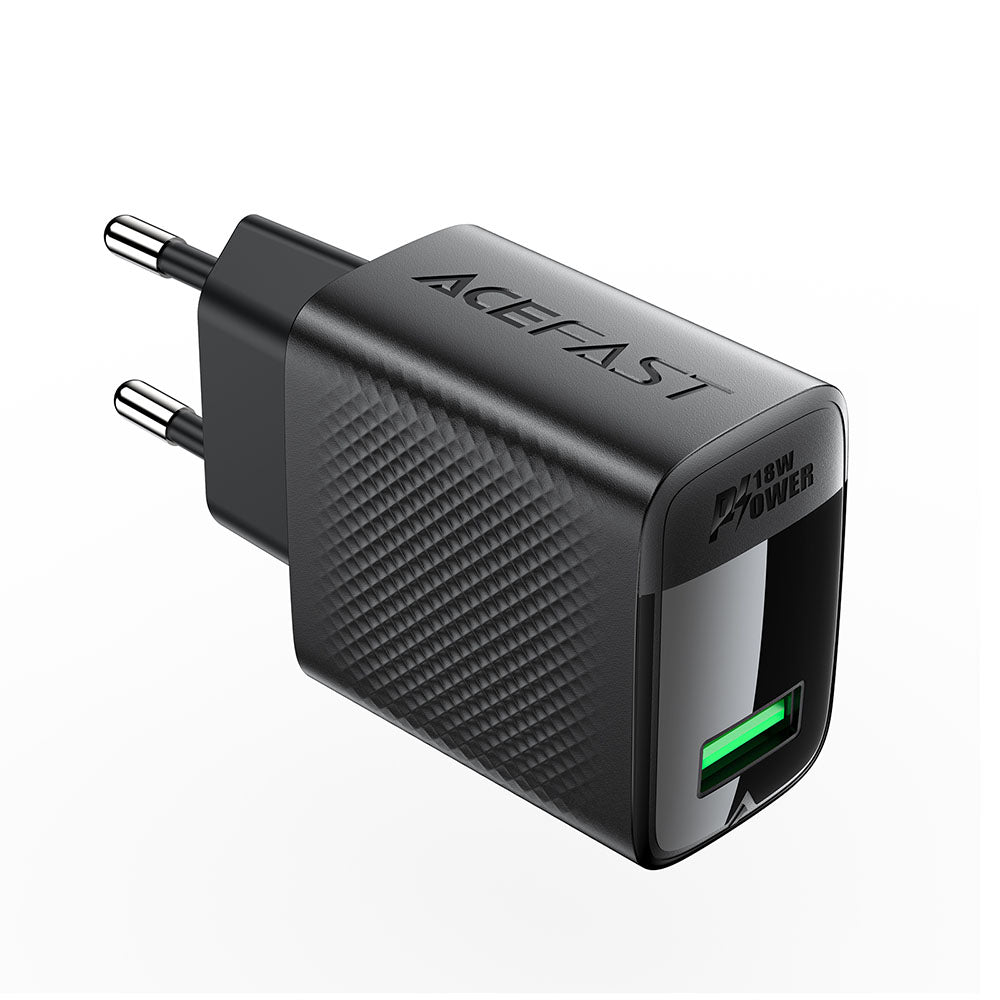 Chargeur Réseau Acefast A90, 18W, 3A, 1 x USB-A, Noir
