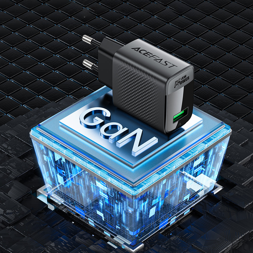 Chargeur Réseau Acefast A90, 18W, 3A, 1 x USB-A, Noir