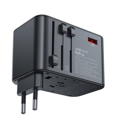 Acefast Travel Z1 Netzladegerät, 75W, 3.35A, 2 x USB-A - 3 x USB-C, Schwarz