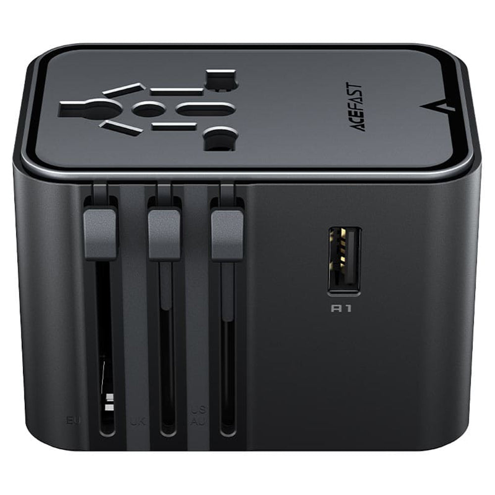 Chargeur réseau Acefast Z8 Travel, 45W, 3A, 2 x USB-A - 3 x USB-C, Noir
