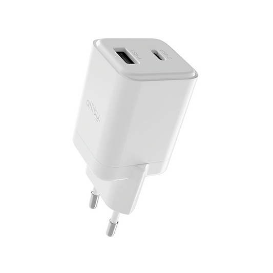 Netzladegerät Allity. ATC-01-30WAC Mini, 30W, 3A, 1 x USB-A - 1 x USB-C, Weiß