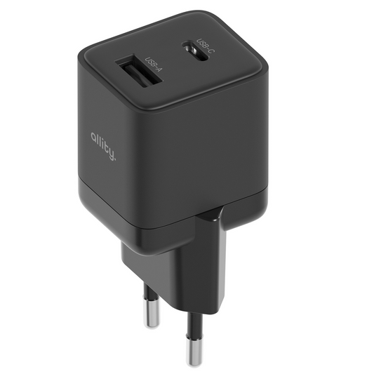 Netzladegerät Allity. ATC-01-30WAC Mini, 30W, 3A, 1 x USB-A - 1 x USB-C, Schwarz