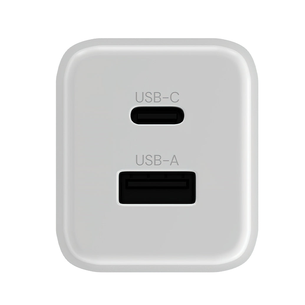 Netzladegerät Allity. ATC-01-45WCC Fast, 45W, 3A, 1 x USB-A - 1 x USB-C, Weiß.