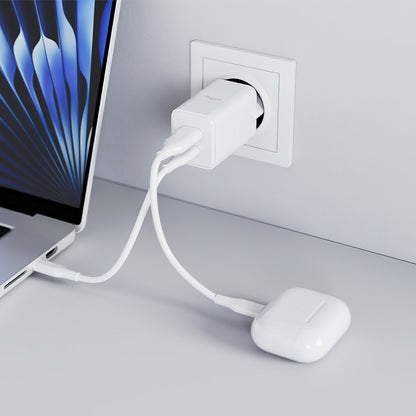Netzladegerät Allity. ATC-01-45WCC Fast, 45W, 3A, 1 x USB-A - 1 x USB-C, Weiß.