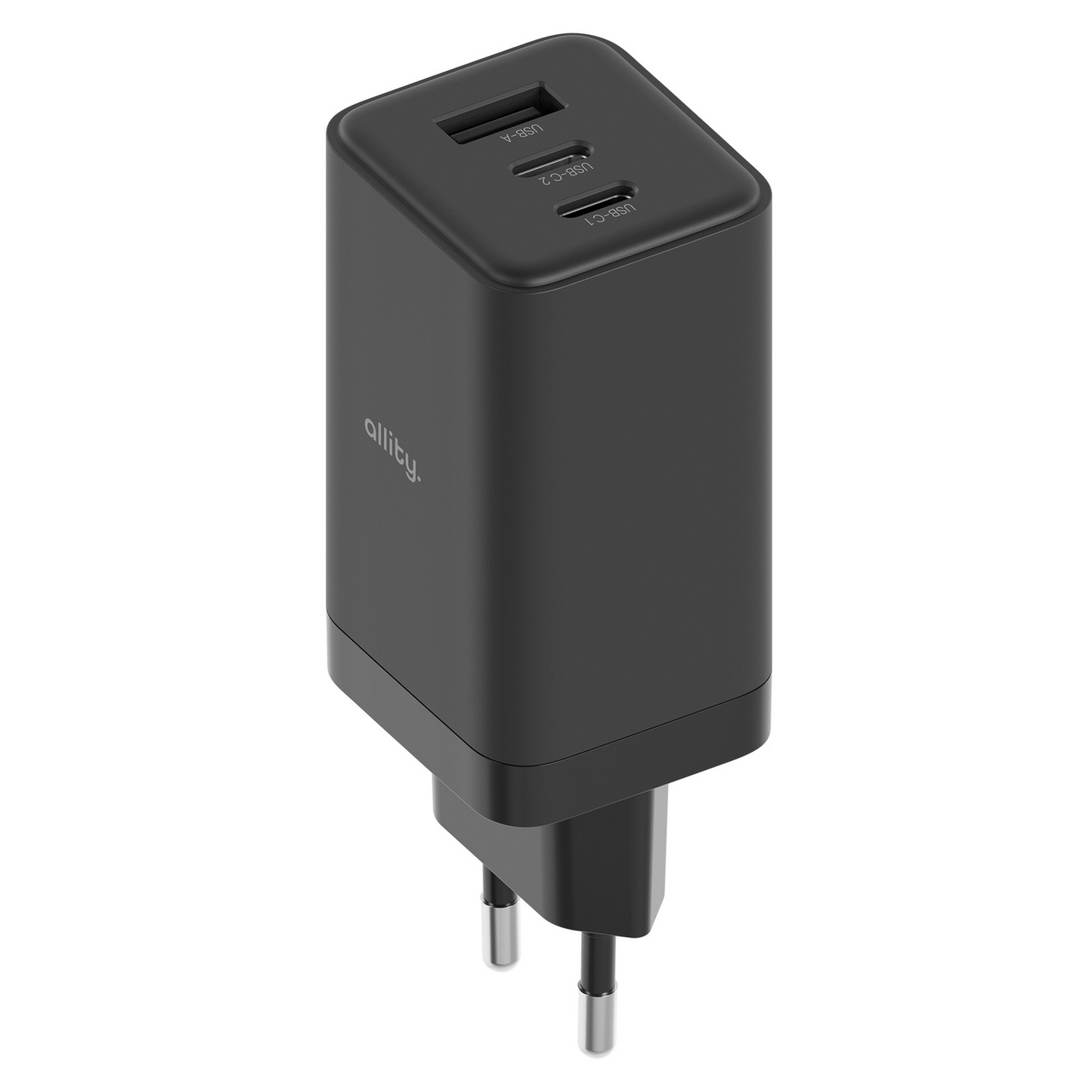 Netzladegerät Allity. ATC-01-65WACC Fast, 65W, 3.25A, 1 x USB-A - 2 x USB-C, Schwarz