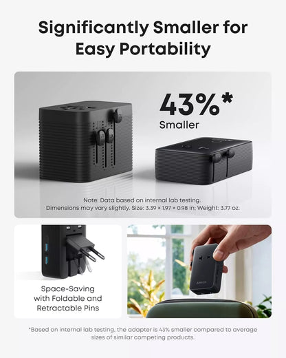 Chargeur Réseau Anker Nano Travel, 20W, 3A, 2 x USB-A - 2 x USB-C, Noir A9215H11