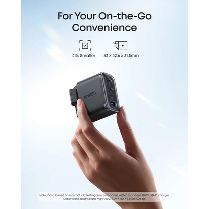 Anker Nano Netzladegerät, 70W, 3.5A, 1 x USB-A - 2 x USB-C, Schwarz A121AL11