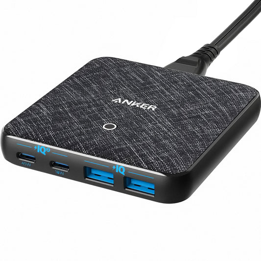 Ladegerät Anker PowerPort Atom III Station, 65W, 3A, 2 x USB-A - 2 x USB-C, Schwarz A2046G12