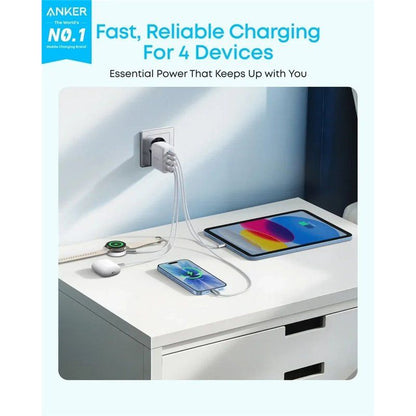 Anker Zolo Netzladegerät, 50W, 3A, 2 x USB-A - 2 x USB-C, Weiß A121EG21
