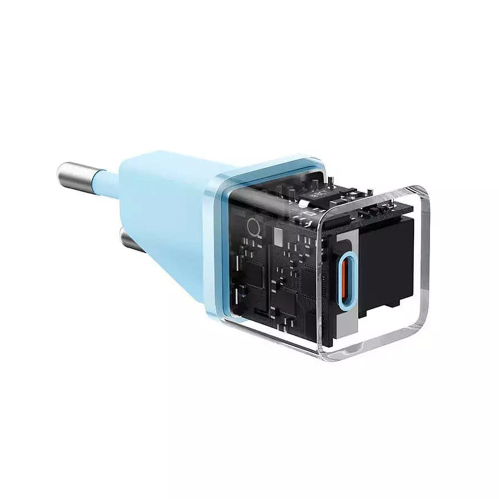 Baseus GaN Mini 1C Netzladegerät, 20W, 3A, 1 x USB-C, Blau CCGN050103