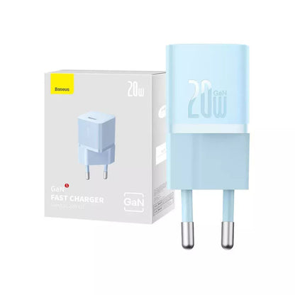Baseus GaN Mini 1C Netzladegerät, 20W, 3A, 1 x USB-C, Blau CCGN050103