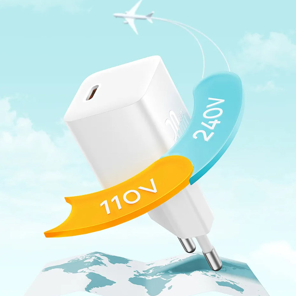 Baseus GaN Mini 1C Netzladegerät, 30W, 3A, 1 x USB-C, Blau CCGN070603