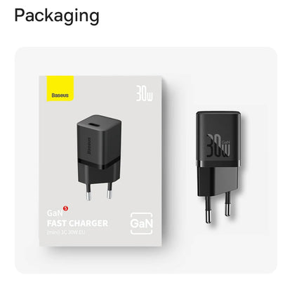 Baseus GaN Mini 1C Netzladegerät, 30W, 3A, 1 x USB-C, Blau CCGN070603