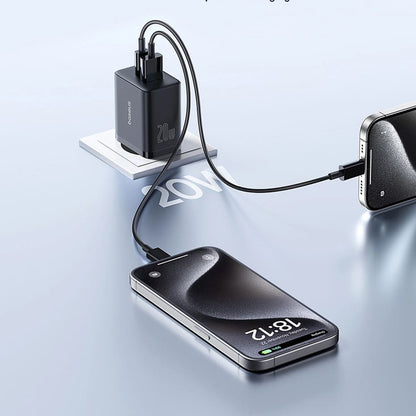 Baseus Cube Netzladegerät, 20W, 3A, 1 x USB-A - 1 x USB-C, Schwarz P10111403113-00