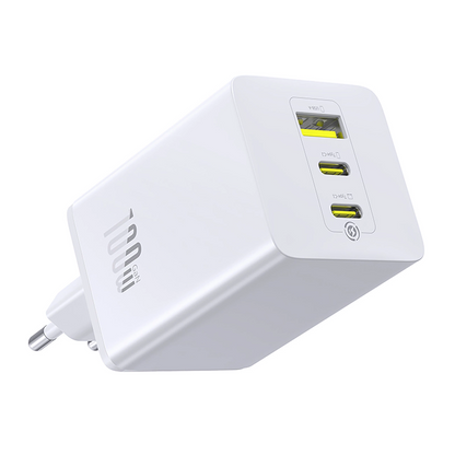 Baseus EnerFill FE11 Netzladegerät, 100W, 5A, 1 x USB-A - 2 x USB-C, Weiß P10182102213-00