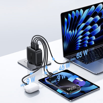 Baseus Netzladegerät EnerFill FH11, 140W, 5A, 1 x USB-A - 3 x USB-C, Schwarz E0121J00
