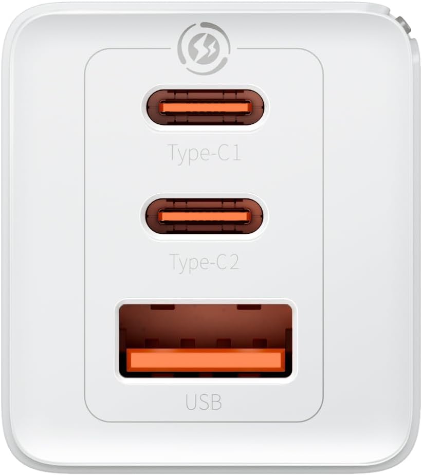 Netzladegerät Baseus GaN5 Pro, 65W, 3.25A, 1 x USB-A - 2 x USB-C, Weiß CCGP120202