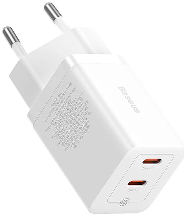 Baseus GaN5 Pro Netzladegerät, 40W, 3A, 2 x USB-C, Weiß CCGP180102