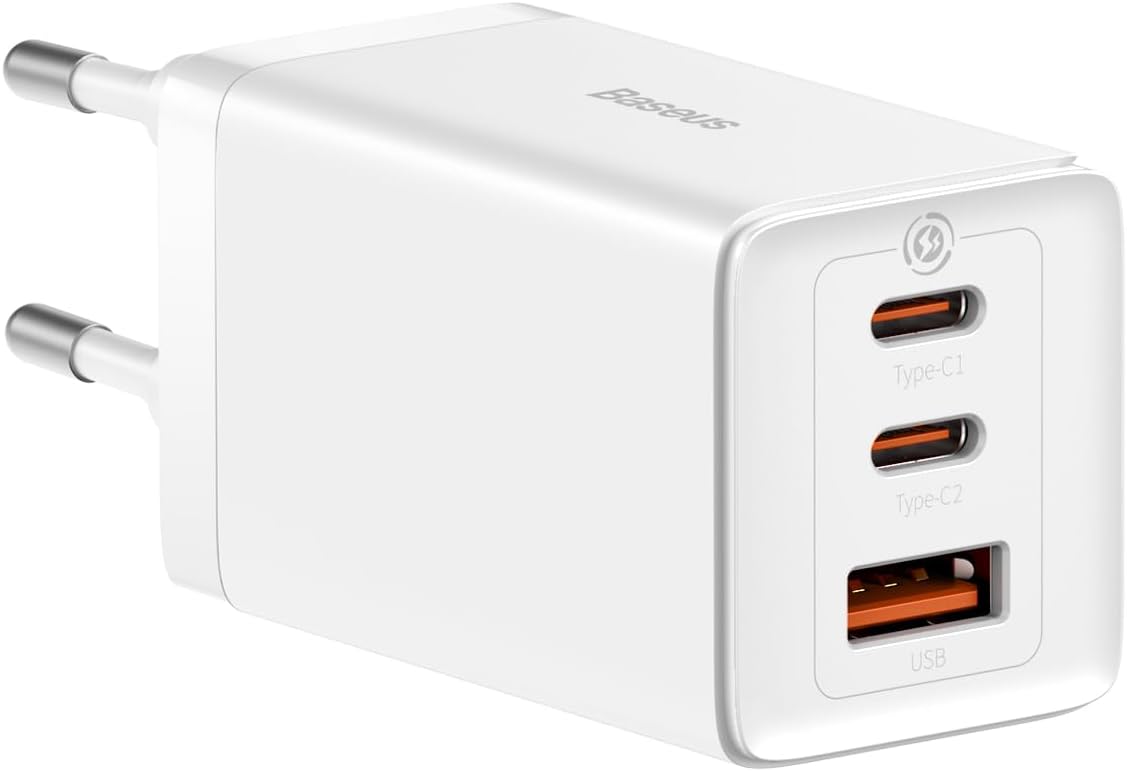 Netzladegerät Baseus GaN5 Pro, 65W, 3.25A, 1 x USB-A - 2 x USB-C, Weiß CCGP120202