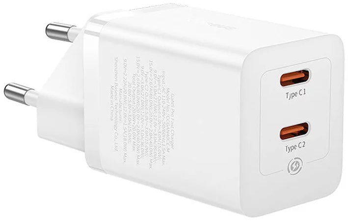 Baseus GaN5 Pro Netzladegerät, 40W, 3A, 2 x USB-C, Weiß CCGP180102