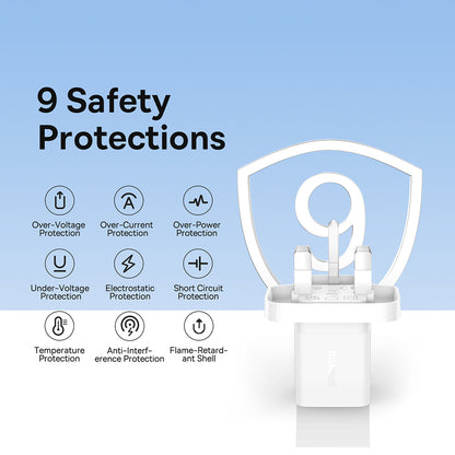 Netzladegerät Baseus GaN5 UK, 30W, 3A, 1 x USB-C, Weiß P10110906213-00