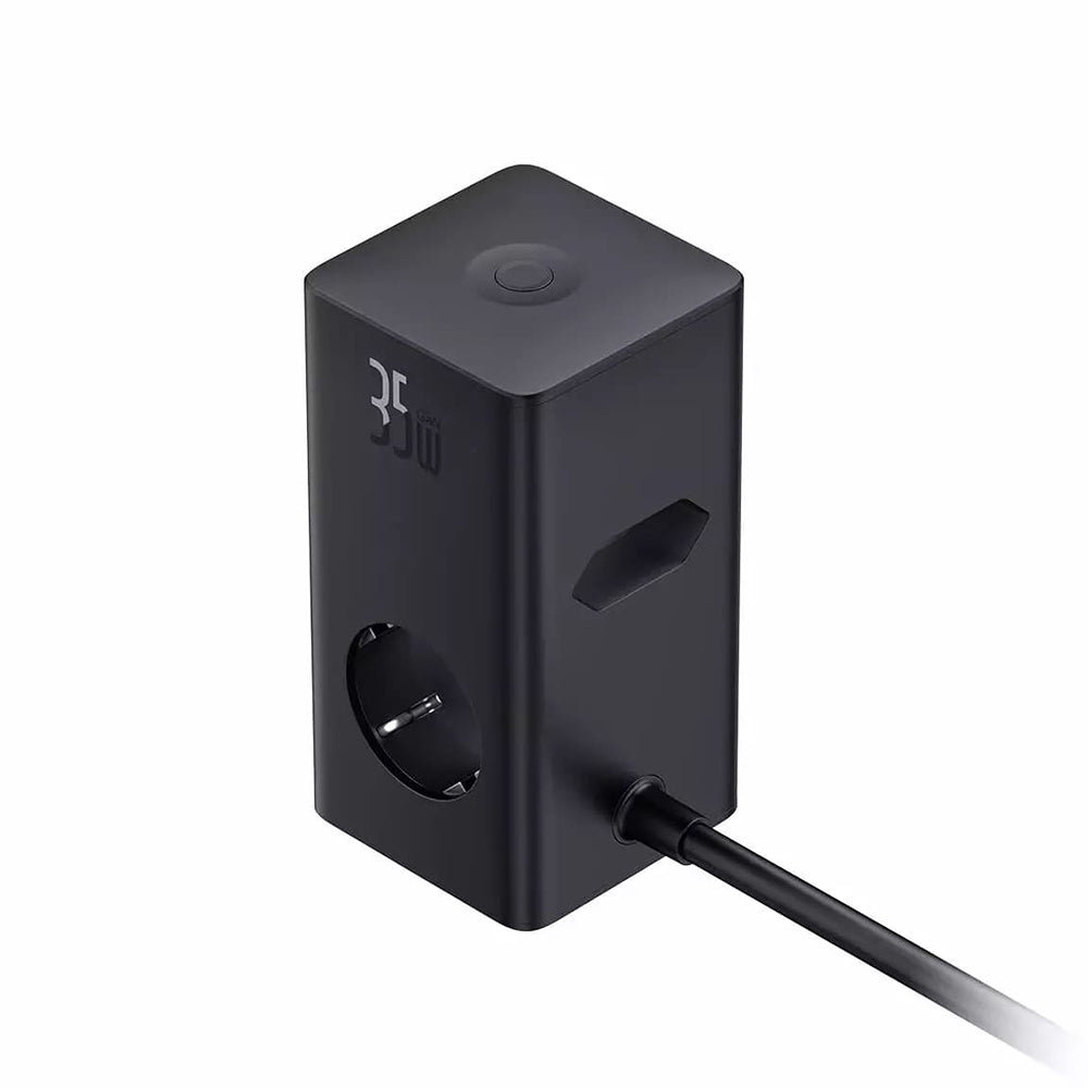 Chargeur Réseau Baseus PowerCombo, 35W, 5A, 2 x USB-A - 2 x USB-C - 3 x Schuko, Noir, Reconditionné E00023606113-00