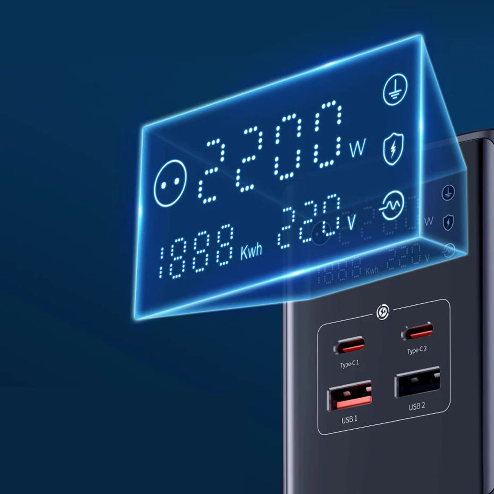 Chargeur Réseau Baseus PowerCombo, 35W, 5A, 2 x USB-A - 2 x USB-C - 3 x Schuko, Noir, Reconditionné E00023606113-00