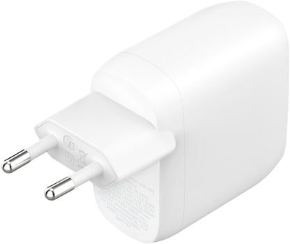 Chargeur secteur Belkin BoostCharge Pro Dual, 60W, 3A, 2 x USB-C, Blanc WCB010vfWH
