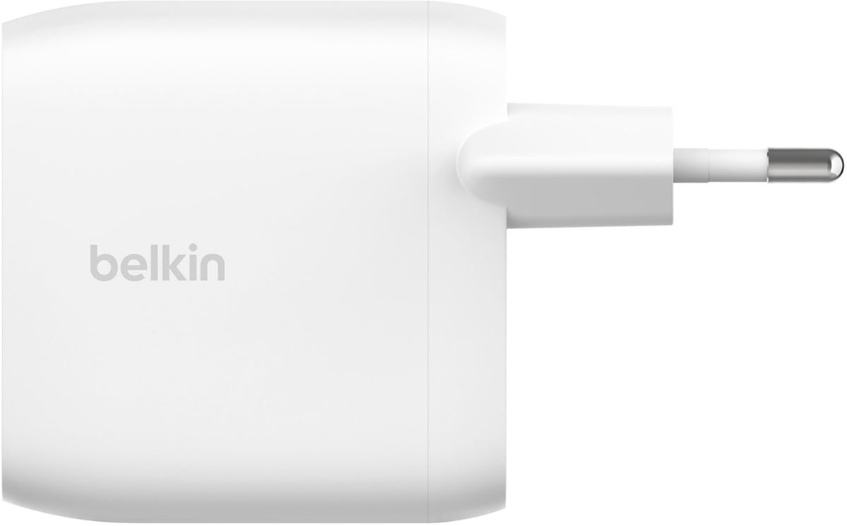 Chargeur secteur Belkin BoostCharge Pro Dual, 60W, 3A, 2 x USB-C, Blanc WCB010vfWH