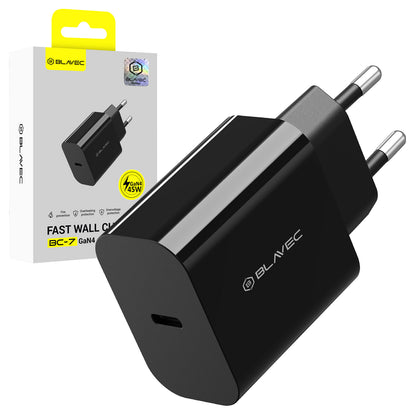 Netzladegerät Blavec BC-7, 45W, 3A, 1 x USB-C, Schwarz