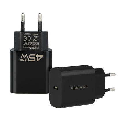 Netzladegerät Blavec BC-7, 45W, 3A, 1 x USB-C, Schwarz